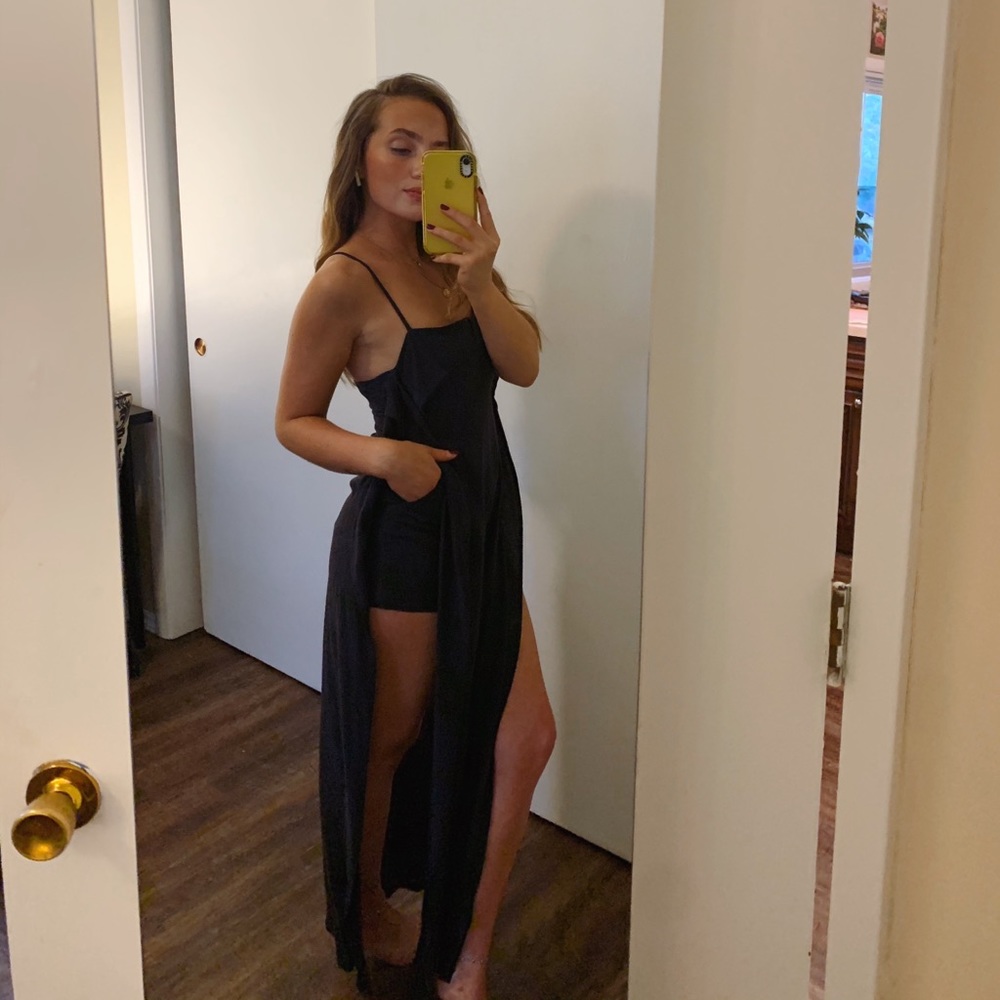 NWT Navy Side Slit Maxi Dress Urban Outfitters